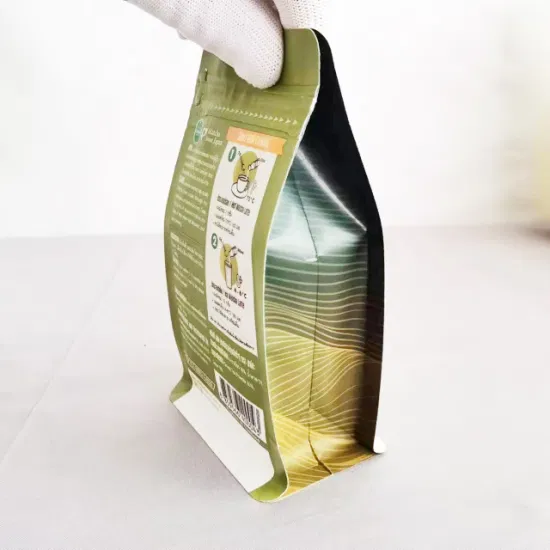 Saco biodegradável impresso personalizado embalagem de chá/saco de café/embalagem de lados de reforço de fundo plano